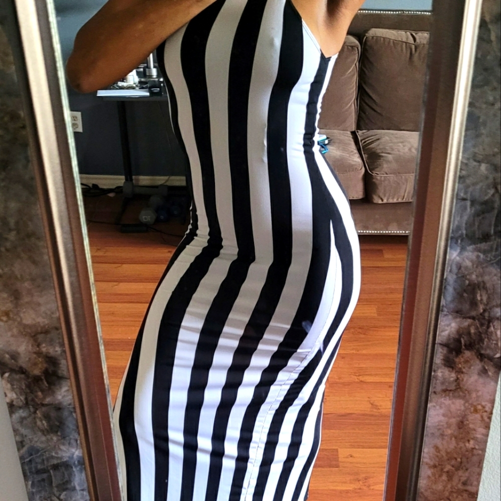 Black & White striped dress